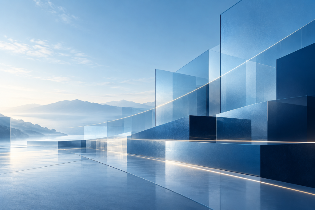 Forme architettoniche blu: innovazione e crescita delle imprese